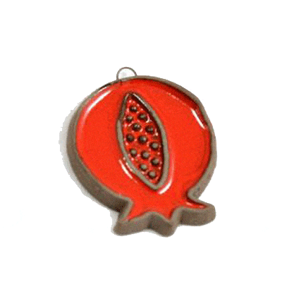BeadsBalzar Beads & Crafts Brown/Red (GP4493C) Ceramic Pomegranate (+Colors)