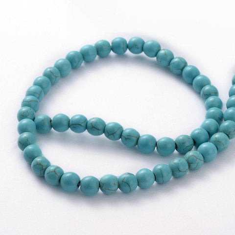 BeadsBalzar Beads & Crafts (BT3071) Gemstone Beads, Synthetical Turquoise, Round, SkyBlue 14mm