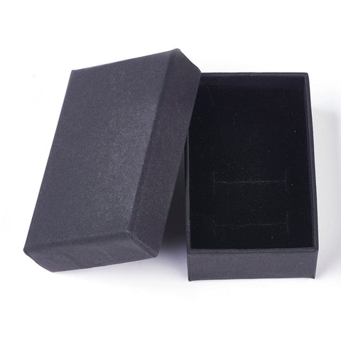 BeadsBalzar Beads & Crafts (BX7166B) Jewelry Ring Box, Rectangle, Black 5.5x8.7x2.8cm (2 PCS)
