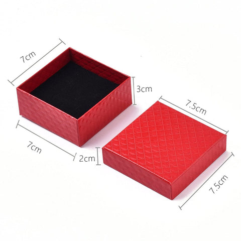 BeadsBalzar Beads & Crafts (BX8352-RED) Cardboard Box for Pendant & Earring & Ring, Square, Red.5x7.5cm (2 PCS)