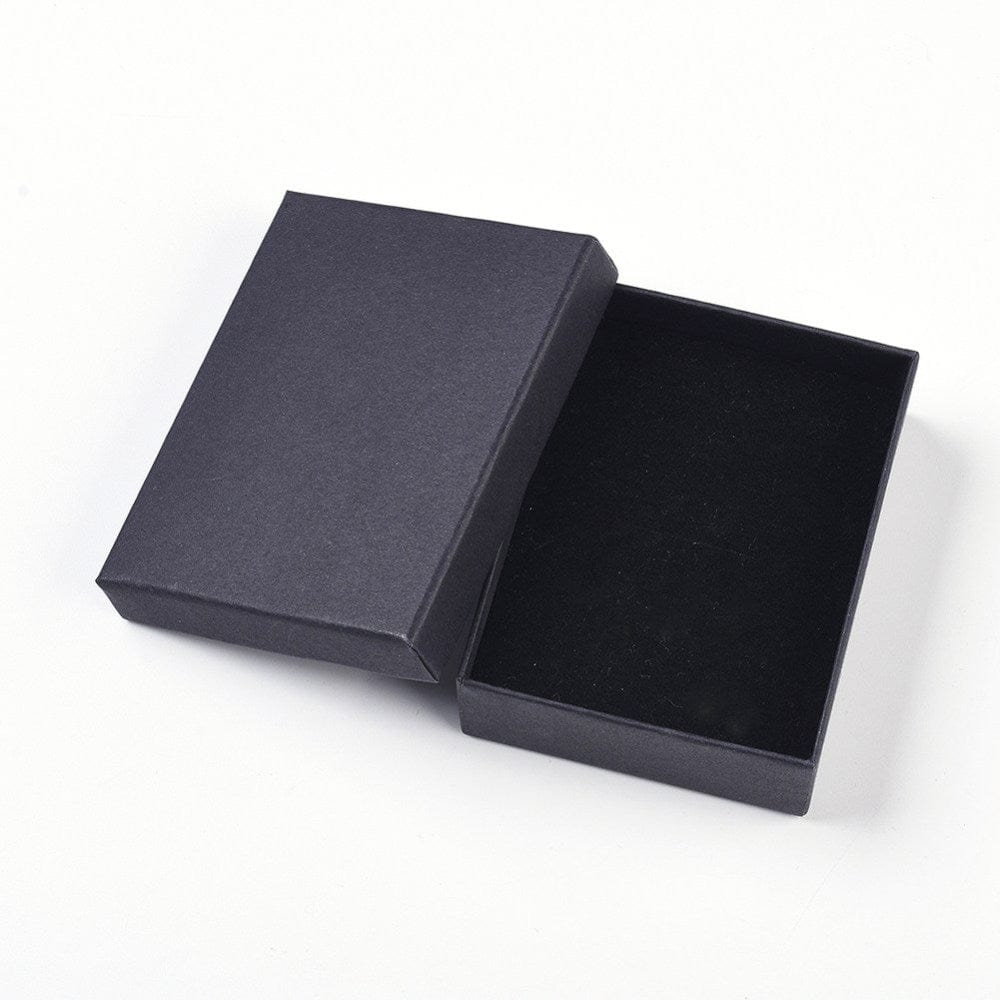 BeadsBalzar Beads & Crafts (BX8422-03) Cardboard Jewelry Set Boxes, with Sponge inside, Black 6.9x9cm (2 PCS)
