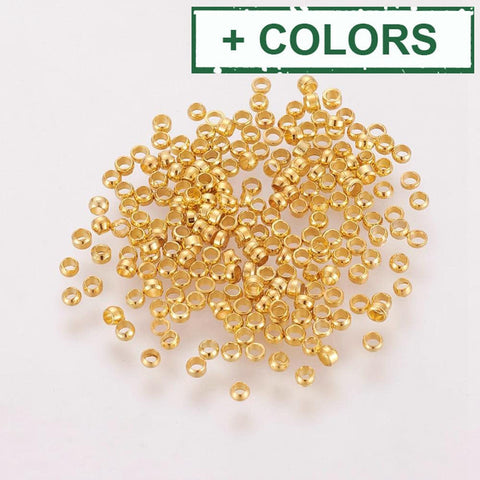 BeadsBalzar Beads & Crafts (CB1710X) Economy Brass crimp beads Gold 2x1.2mm  (5 GMS)