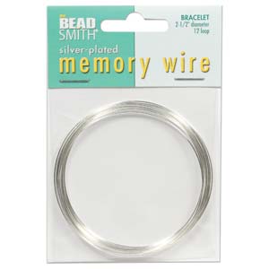 BeadsBalzar Beads & Crafts (CBWS25012) MEMORY WIRE 2 1/2 INCHES  SILVER PLATE -BRACELET (12 LOOPS)