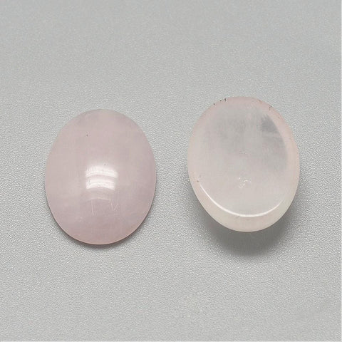BeadsBalzar Beads & Crafts (CG6550A) Natural Rose Quartz Cabochons, Oval Size: about 18mm long, 13mm wide (5 PCS)