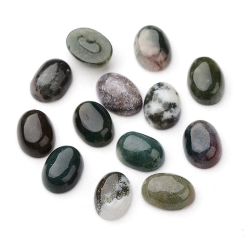 BeadsBalzar Beads & Crafts (CG6551A) Natural Indian Agate Oval Cabochons Size: about 13mm wide, 18mm long (5 PCS)