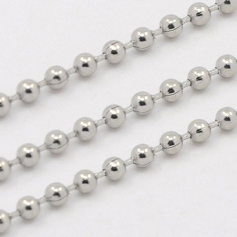 BeadsBalzar Beads & Crafts (CH172) 304 Stainless Steel Ball Beaded Chains, Soldered, Decorative Chain (2 METERS)