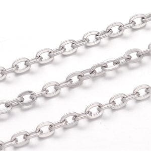 BeadsBalzar Beads & Crafts (CH5691) 304, Stainless Steel Chain 4.5X3mm (2 METS)