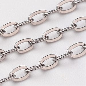 BeadsBalzar Beads & Crafts (CH5693) 304 Stainless Steel Cable Chains 3mm  (2 METERS)