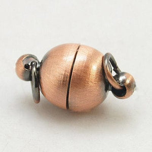 BeadsBalzar Beads & Crafts (CL5803-NR) RED COPPER (CL5803-X) Brass Magnetic Clasps, Oval, Red Copper 17MM (2 SETS)