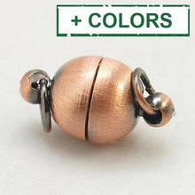 Load image into Gallery viewer, BeadsBalzar Beads &amp; Crafts (CL5803-X) Brass Magnetic Clasps, Oval, Red Copper 17MM (2 SETS)
