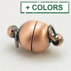 BeadsBalzar Beads & Crafts (CL5803-X) Brass Magnetic Clasps, Oval, Red Copper 17MM (2 SETS)