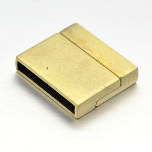 BeadsBalzar Beads & Crafts (CL5809) Alloy Rectangle Magnetic Clasps, Antique Bronze Size: about 21mm wide, 24mm long,