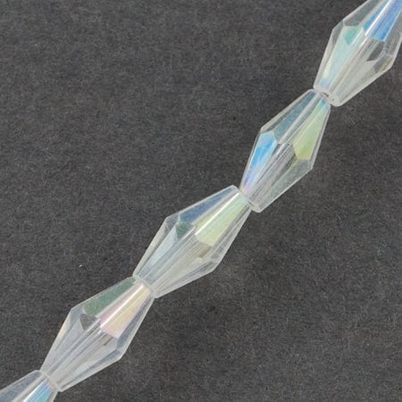 BeadsBalzar Beads & Crafts CLEAR (BE7808-13) (BE7808-X) Electroplate Glass Beads Strands, Bicone, 8x4mm