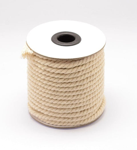 BeadsBalzar Beads & Crafts (CM8400-15) Round Cotton Twist Threads Cords, Macrame Cord, Light Yellow  5mm (17 YARDS)