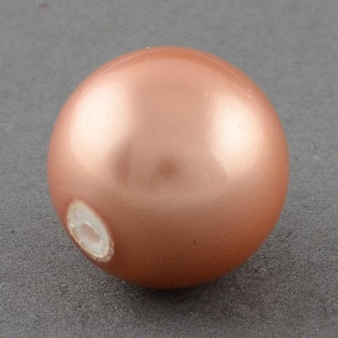 BeadsBalzar Beads & Crafts CORAL (SB3011A) (SB3011-X) Shell Beads, Imitation Pearl Bead, Grade A, 8mm, half drilled hole: 1mm. (4 PCS)