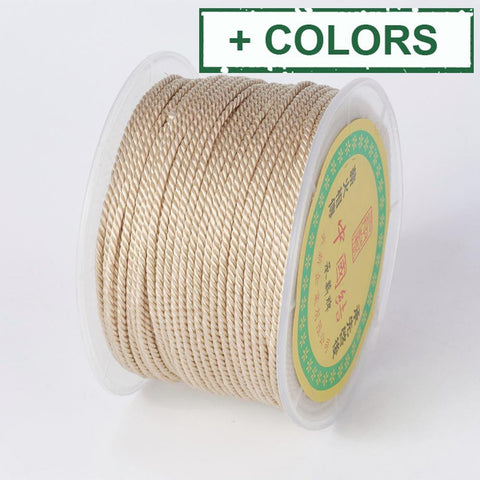 BeadsBalzar Beads & Crafts (CP7855-X) Round Polyester Cords, Milan Cords/Twisted Cords,1.5~2mm (50yards)
