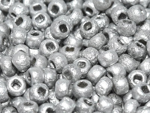 BeadsBalzar Beads & Crafts (CSB6-01700E) CZECH SEED BEADS 6/0 ETCHED ALUMINIUM SILVER (25 GMS)