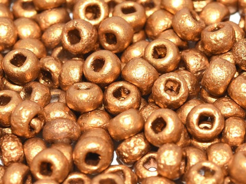 BeadsBalzar Beads & Crafts (CSB6-01740E) CZECH SEED BEADS 6/0 ETCHED BRASS GOLD (25 GMS)