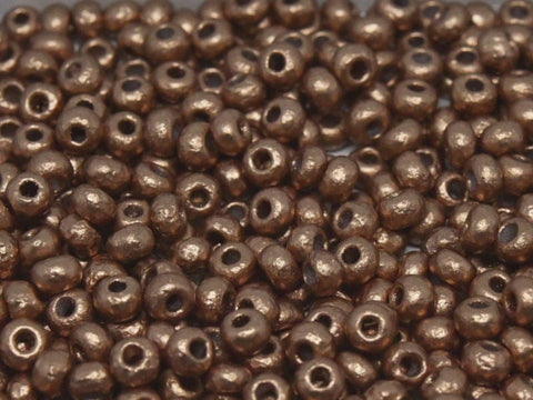 BeadsBalzar Beads & Crafts (CSB6-01770E) CZECH SEED BEADS 6/0 ETCHED VINTAGE COPPER (25 GMS)
