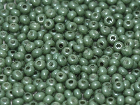 BeadsBalzar Beads & Crafts (CSB6-03050-14459) CZECH SEED BEADS 6/0 CHALK WHITE TEAL LUSTER (25 GMS)