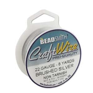 BeadsBalzar Beads & Crafts (CW28R-BRS-15) CRAFT WIRE 28GA ROUND BRUSHED SILVER 15YD/SPL