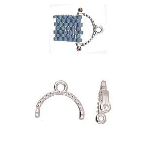 BeadsBalzar Beads & Crafts (CYM-M11-012219-SP) CYMBAL SKALOTI II-DELICA ENDING ANT. SILVER PLATE (2 PCS)
