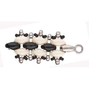 BeadsBalzar Beads & Crafts (CYM-SD-012204-SP) CYMBAL VOURKOTI-SUPERDUO BEADEND ANT. SILVER PLATE (4 PCS)