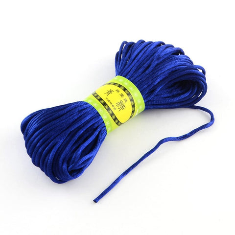 BeadsBalzar Beads & Crafts DARK BLUE (PC4442-20) (PC4442X) Polyester cord Bundle (+Colors) 2mm  (+-20 MTRS)