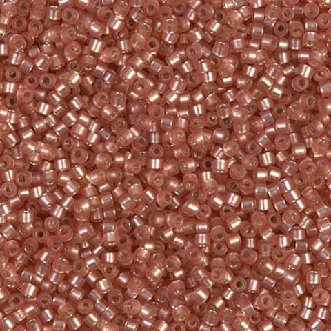 BeadsBalzar Beads & Crafts (DB-0685) MIYUKI DELICA 11/0 DYED SEMI-FROSTED SILVERLINED LT.CRANBERRY (5 GMS)