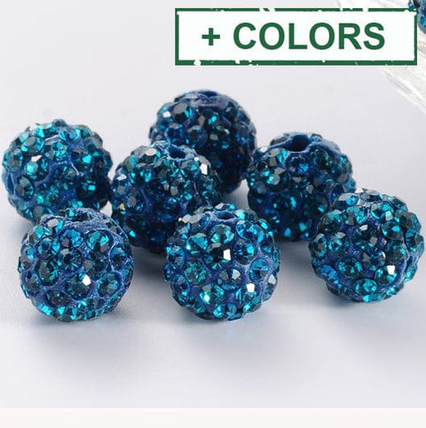 BeadsBalzar Beads & Crafts (DB4612-X) Polymer Clay Rhinestone Beads 19MM BLUE (5 PCS)