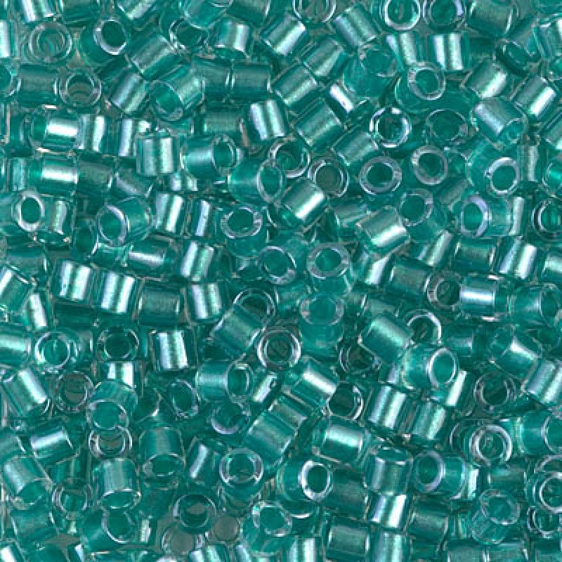 BeadsBalzar Beads & Crafts (DBL-0904) MIYUKI DELICA 8-0 SPARKLING AQUA GREEN LINED CRYSTAL