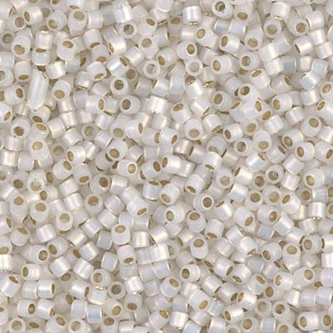 BeadsBalzar Beads & Crafts (DBM-0221) MIYUKI DELICA 10-0 GILT LINED WHITE OPAL (5 GMS)