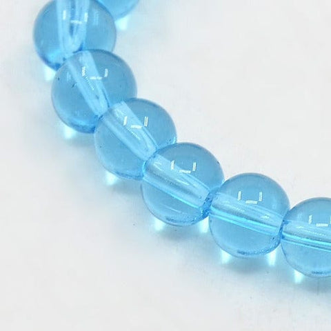 BeadsBalzar Beads & Crafts DEEP SLY BLUE (BE1275A) (BE1275-X) transparent Glass Beads Strands, Round, about 6mm (1 STR)