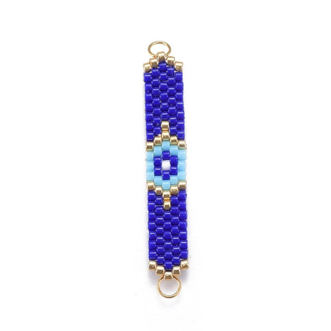 BeadsBalzar Beads & Crafts DK BLUE (MT8257-13) (MT8257-12) MIYUKI & TOHO Handmade Japanese Seed Beads Links, 39~40mm (1 PC)