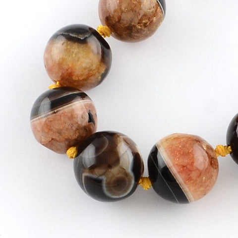 BeadsBalzar Beads & Crafts Dyed Natural Agate Round Bead Strands about 20mm (BG5134)