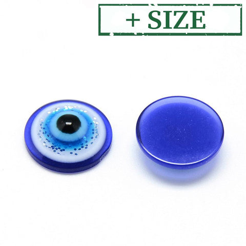 BeadsBalzar Beads & Crafts (EE4430-X) Glitter Resin Evil Eye Half round (+/- 50 pieces)