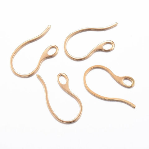 BeadsBalzar Beads & Crafts (EH7176A-30PC) Ion Plating(IP) 304 Stainless Steel Earring Hooks, Golden 22mm (30 PCS)