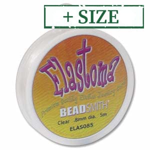 BeadsBalzar Beads & Crafts (ELAS-X) BEADSMITH ELASTOMA STRETCH CORD CLEAR (5 MET'S)