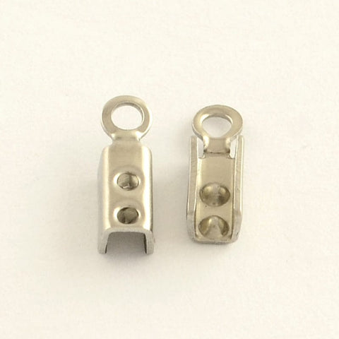 BeadsBalzar Beads & Crafts (EN4599)  304 Stainless Steel Folding Crimp Cord Ends (10 PCS)