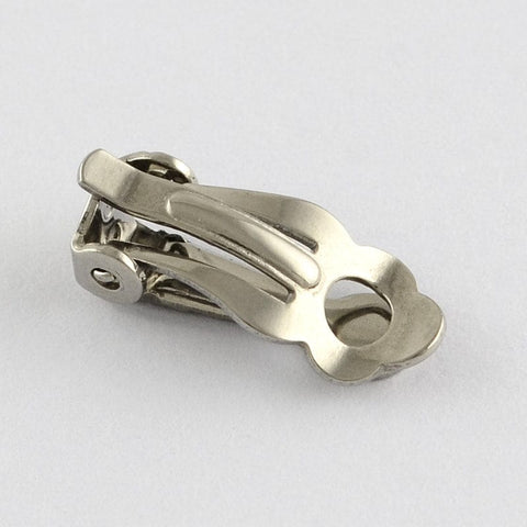 BeadsBalzar Beads & Crafts (ER5235) 304 Stainless Steel Clip-On Earrings Findings, Stainless Steel 16MM