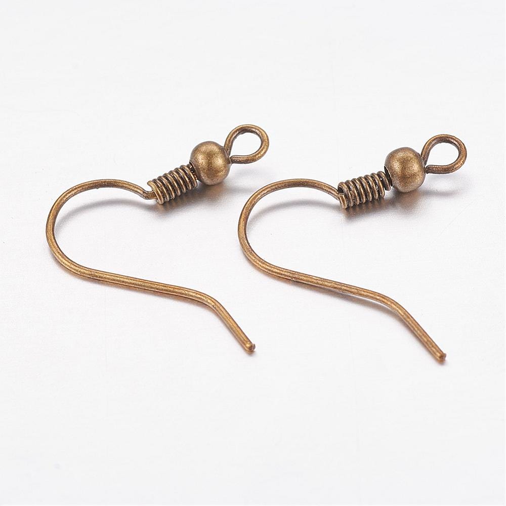 BeadsBalzar Beads & Crafts (ER5388) Brass Earring Hooks, Antique Bronze 18MM (40 PCS)