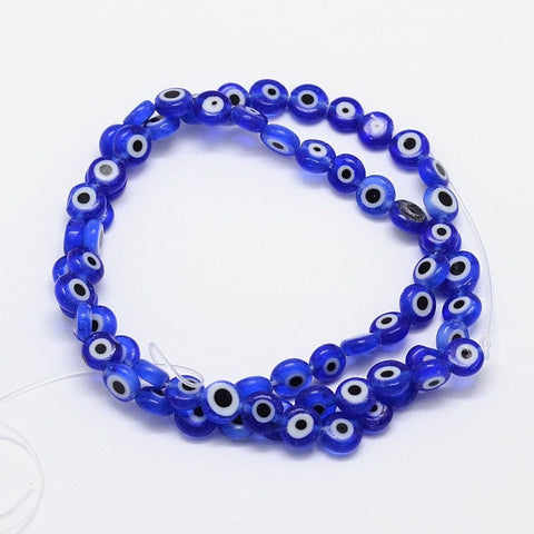 BeadsBalzar Beads & Crafts (EY3491C) Evil Eye Lampwork 10mm Blue (10 PCS)