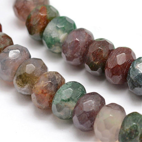 BeadsBalzar Beads & Crafts Faceted Natural Indian Agate Abacus Beads Strands  8MM (BG4728)