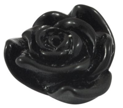 BeadsBalzar Beads & Crafts (FL2057-1) BLACK (FL2057X)  Resin Carbochons flowers (20 PCS)