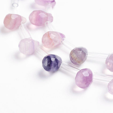 BeadsBalzar Beads & Crafts FLOURITE (BG4712E) Natural Agate Beads , Drop, Faceted, Dyed Size: about 6mm wide, 9mm long, hole: 1mm (& COLORS) (BG4712X)