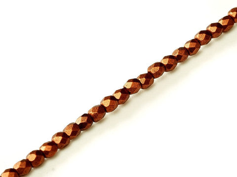 BeadsBalzar Beads & Crafts (FP3-01750)  FIRE POLISHED 3 MM COPPER STRAND