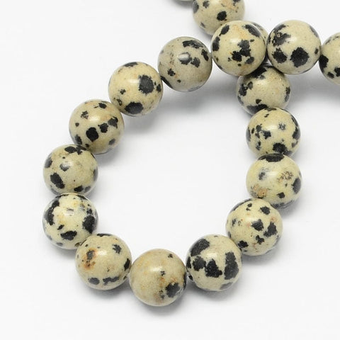 BeadsBalzar Beads & Crafts (GB4674) Natural Dalmatian Jasper Stone Bead Strands, Round 6MM