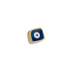 BeadsBalzar Beads & Crafts GD.PL./ DK BLUE (GQE7110C) (GQE7110X-10PC) Square eye 8mm bead Φ1.5mm (10 PCS)