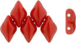 BeadsBalzar Beads & Crafts (GDU-93200) GEMDUO 8 x 5mm Opaque Red