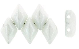 BeadsBalzar Beads & Crafts (GDU-L03000) GEMDUO 8 x 5mm Luster - Opaque White